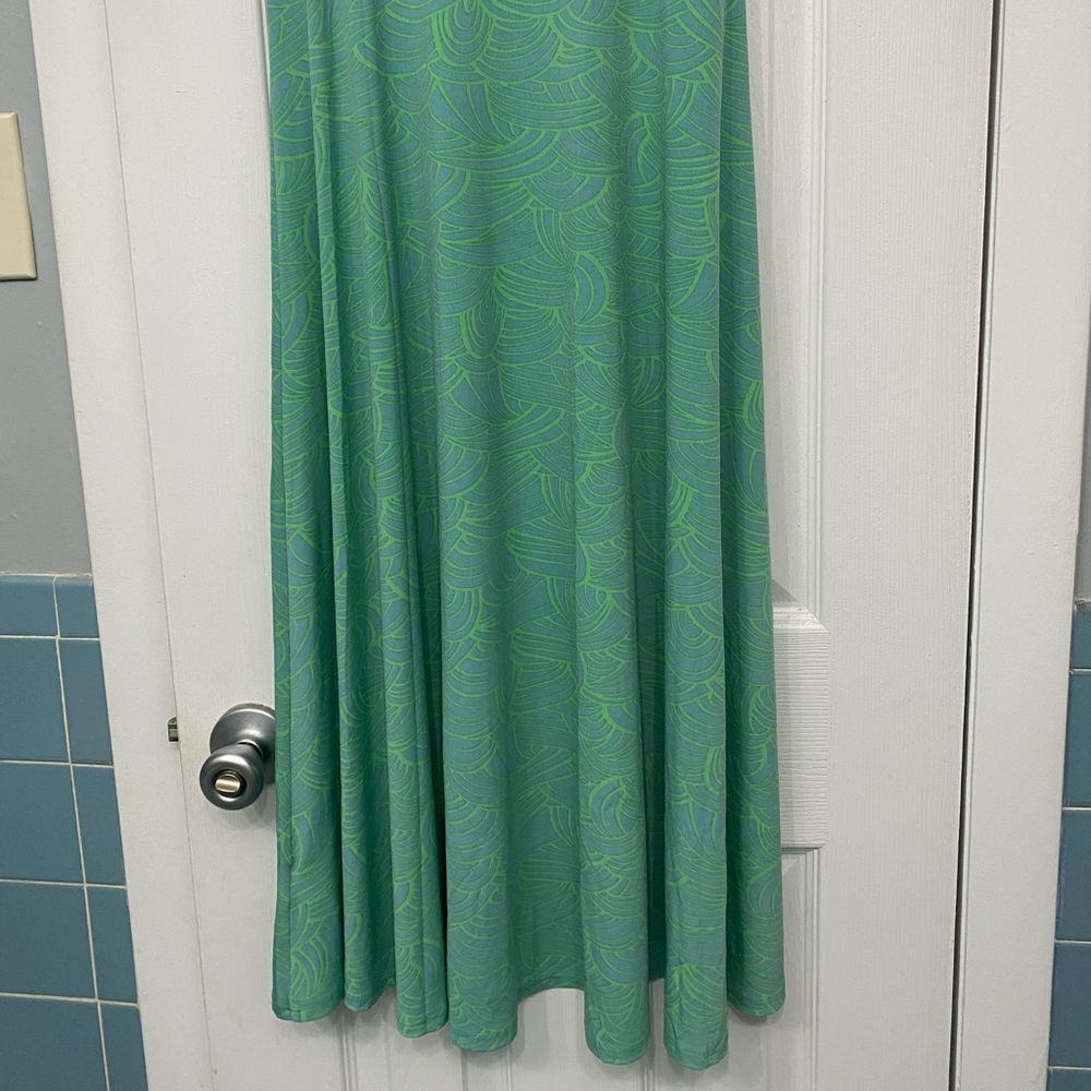 Mint and gray stretchy maxi skirt